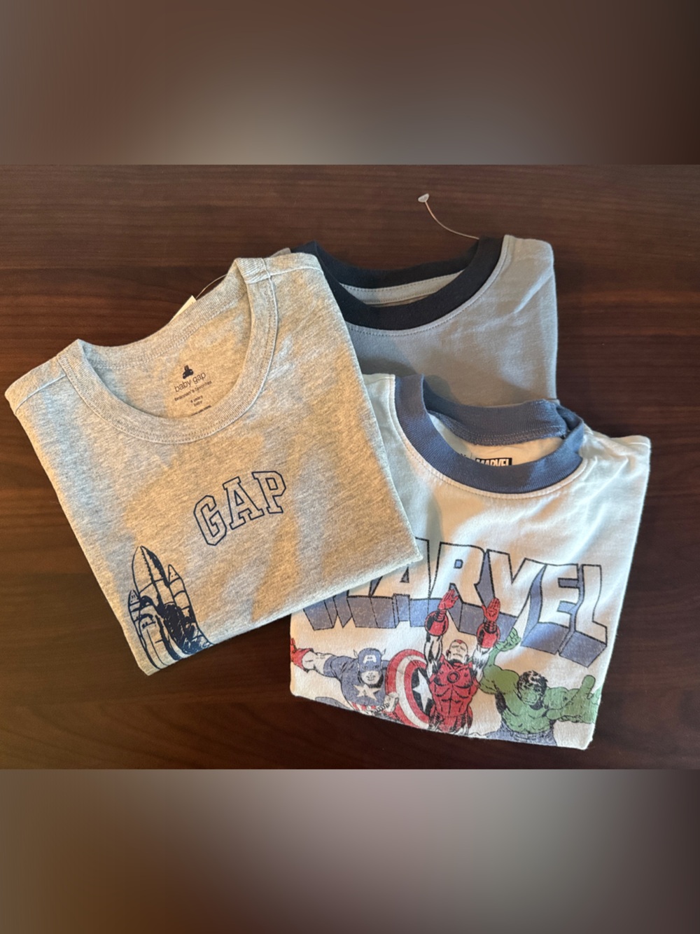 GAP Boys Heather Gray Short Sleeve Graphic & Ringer Tee Set